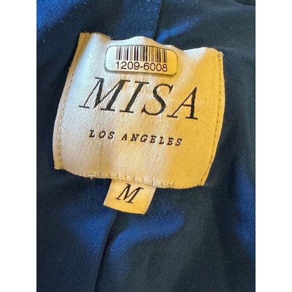 Misa Los Angeles Dress Women Medium Blue‎ Jersey Knit Racerback Domino Mini - Picture 10 of 12